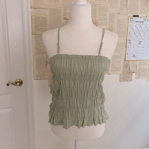 Ruffled Mint Green Tank Top